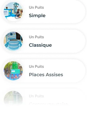Three well options with different designs.