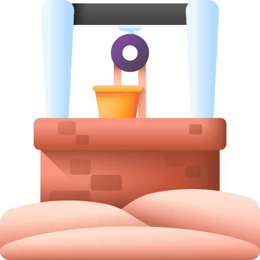 Well icon with a hanging bucket.