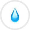 Blue water drop on a white background.