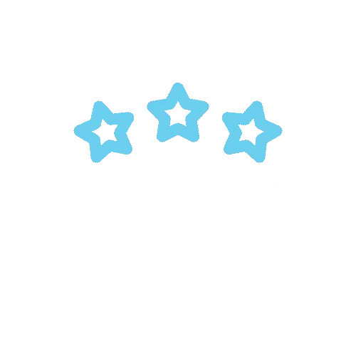 People under blue stars icon, shared success.