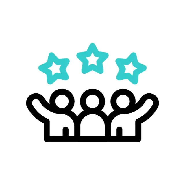 Illustration of three people with stars.