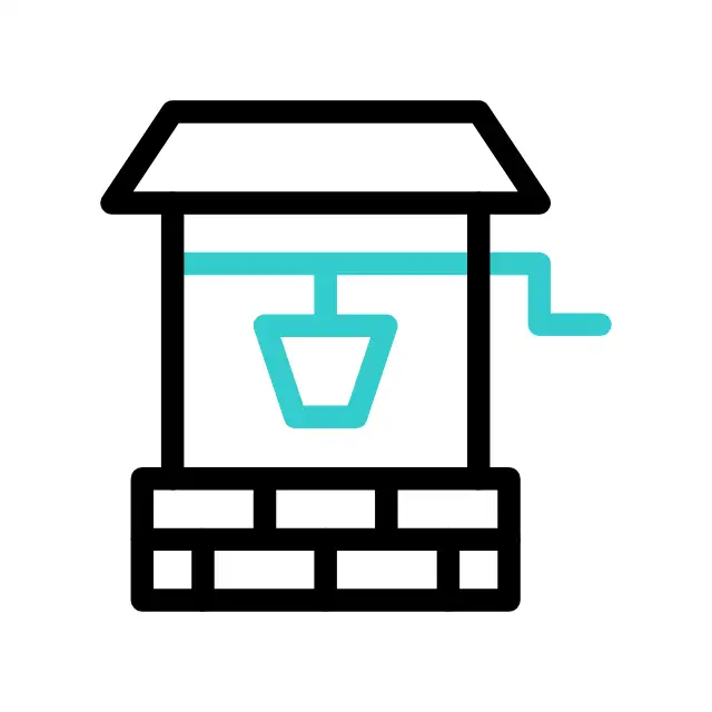 Well icon with a bucket.